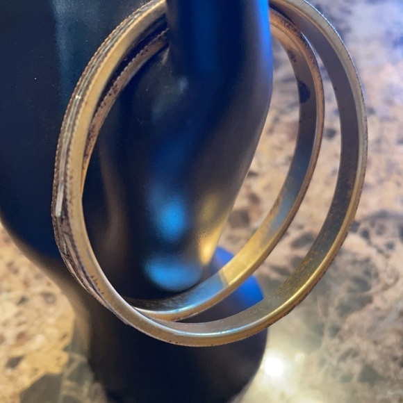 Sparkly Bronze And Crystal Bangle Bracelet Set - Picture 6 of 10